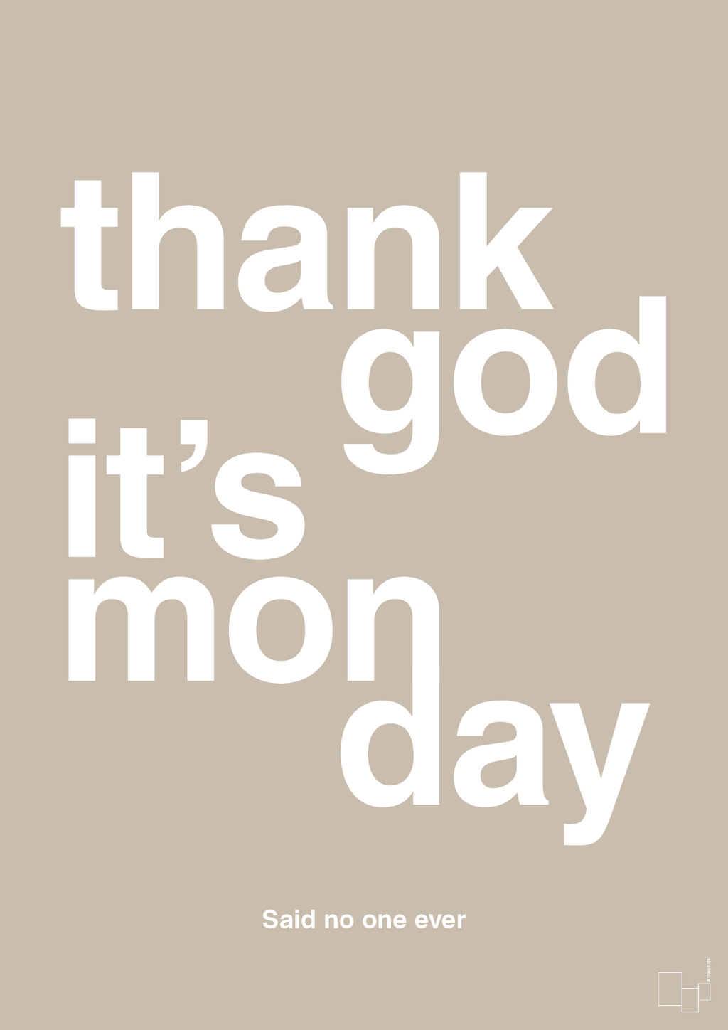 plakat: thank god it's monday - creamy mushroom-Said no one ever-A1two3