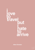 plakat: i love to travel but hate to arrive - bubble shell-Fysiker-A1two3