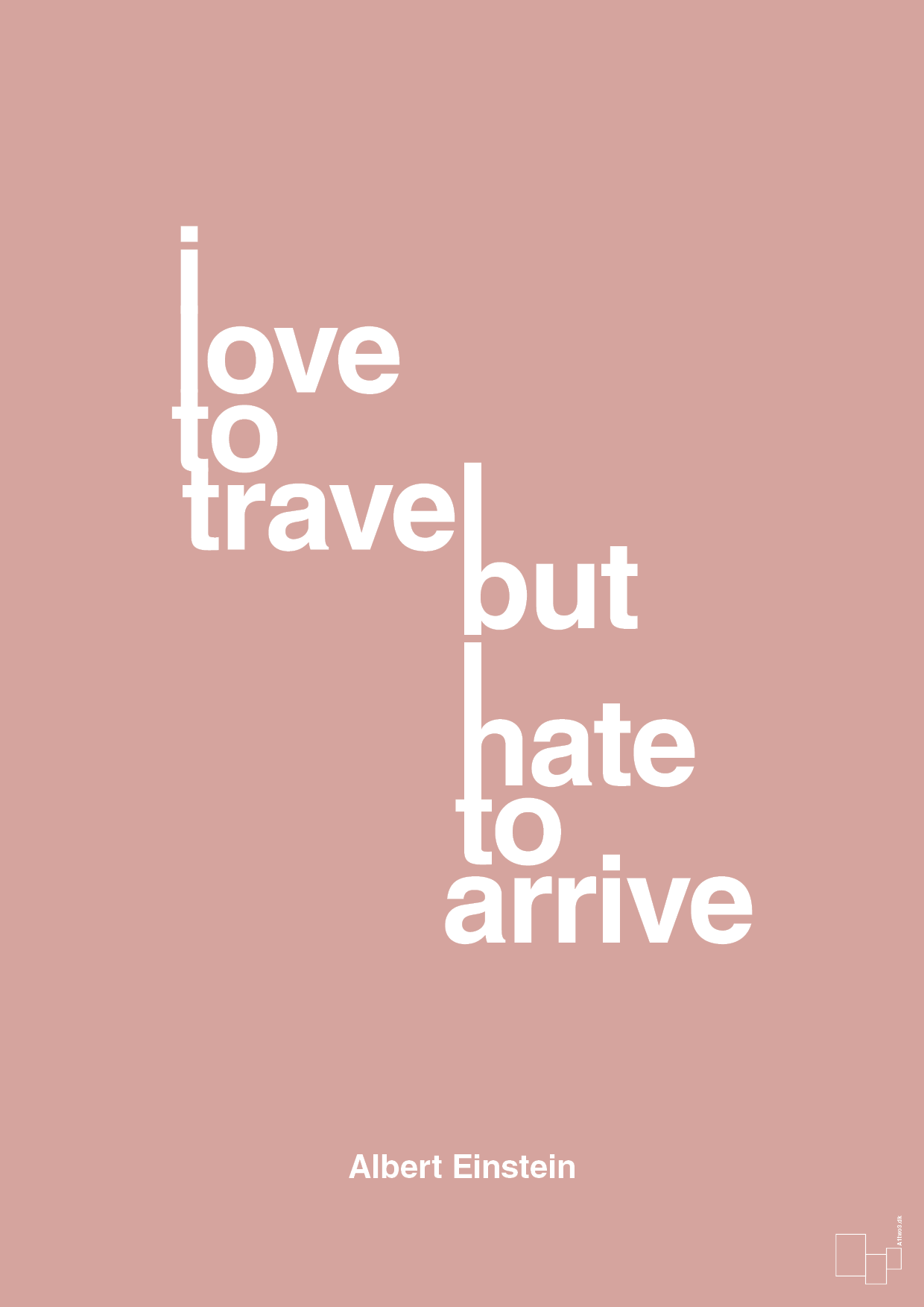 plakat: i love to travel but hate to arrive - bubble shell-Fysiker-A1two3