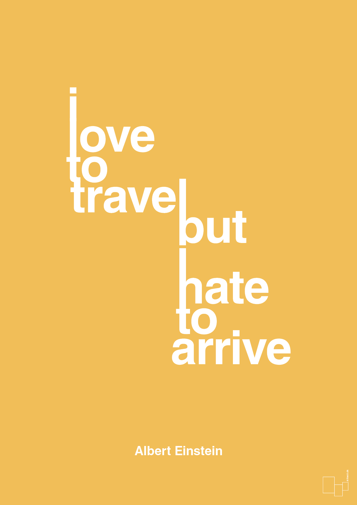 plakat: i love to travel but hate to arrive - honeycomb-Fysiker-A1two3