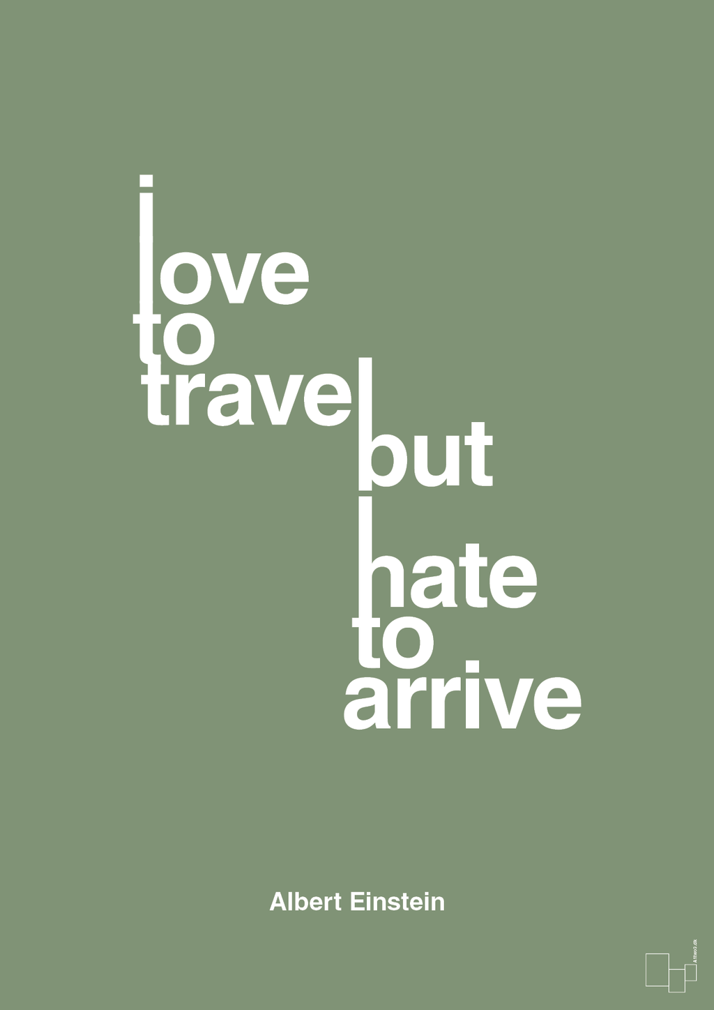 plakat: i love to travel but hate to arrive - jade-Fysiker-A1two3