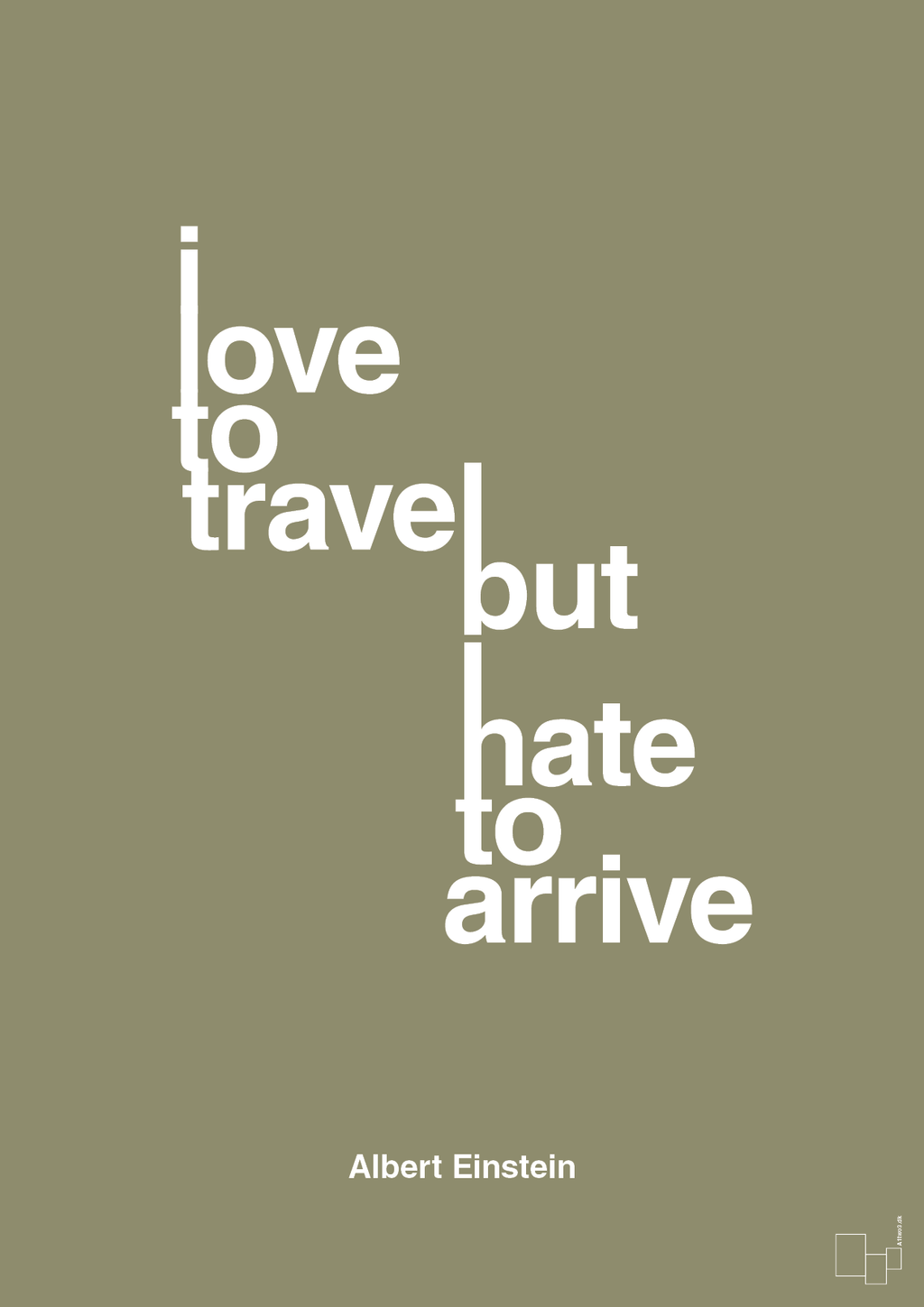 plakat: i love to travel but hate to arrive - misty forrest-Fysiker-A1two3