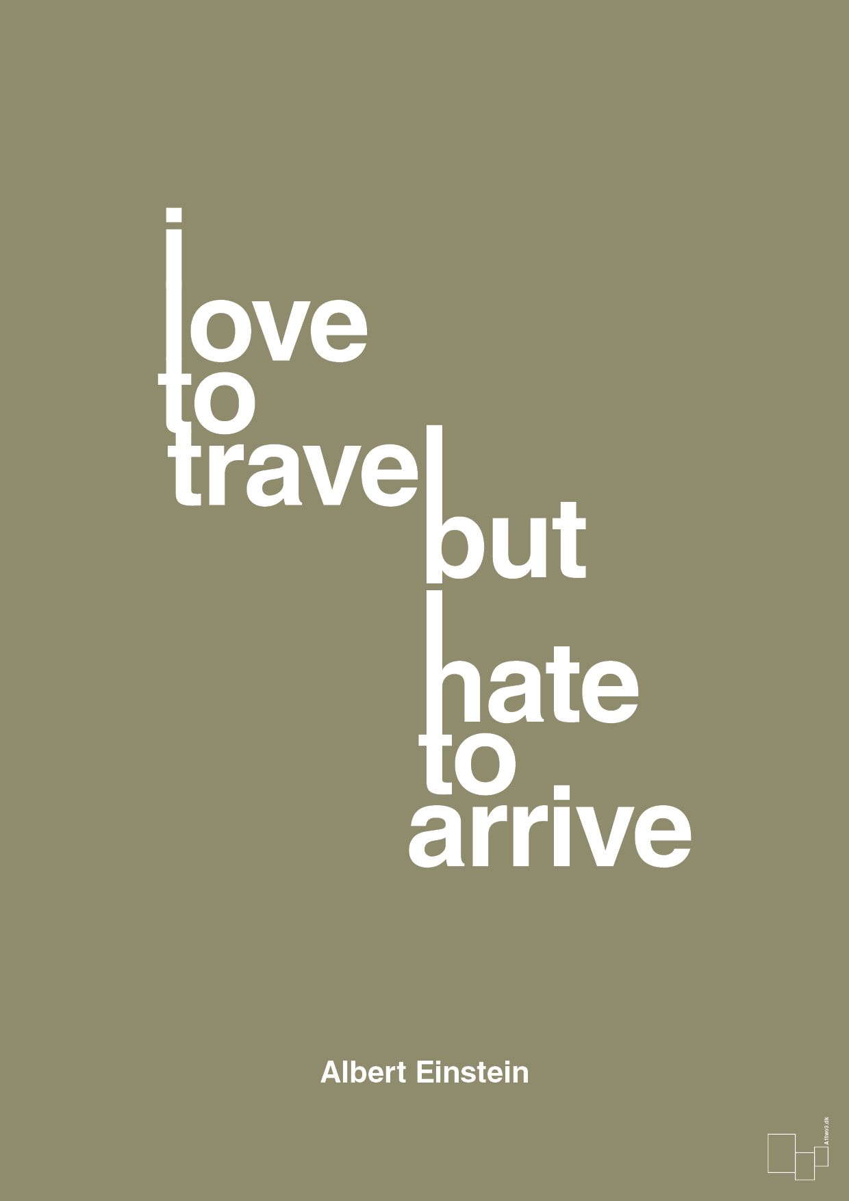 plakat: i love to travel but hate to arrive - misty forrest-Fysiker-A1two3