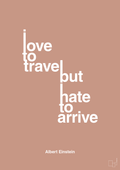 plakat: i love to travel but hate to arrive - powder-Fysiker-A1two3
