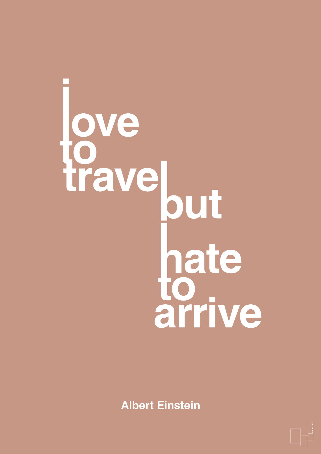 plakat: i love to travel but hate to arrive - powder-Fysiker-A1two3