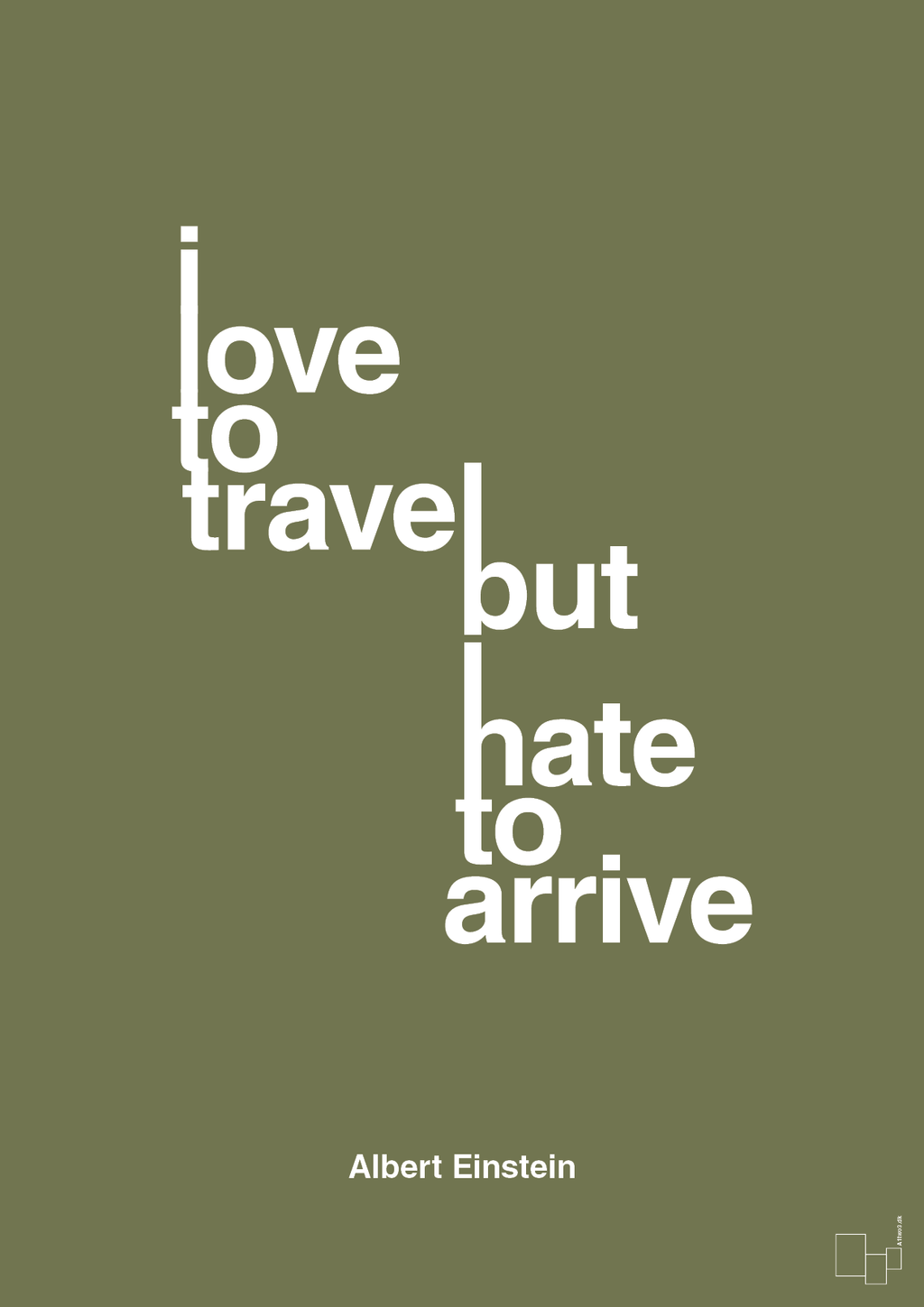 plakat: i love to travel but hate to arrive - secret meadow-Fysiker-A1two3