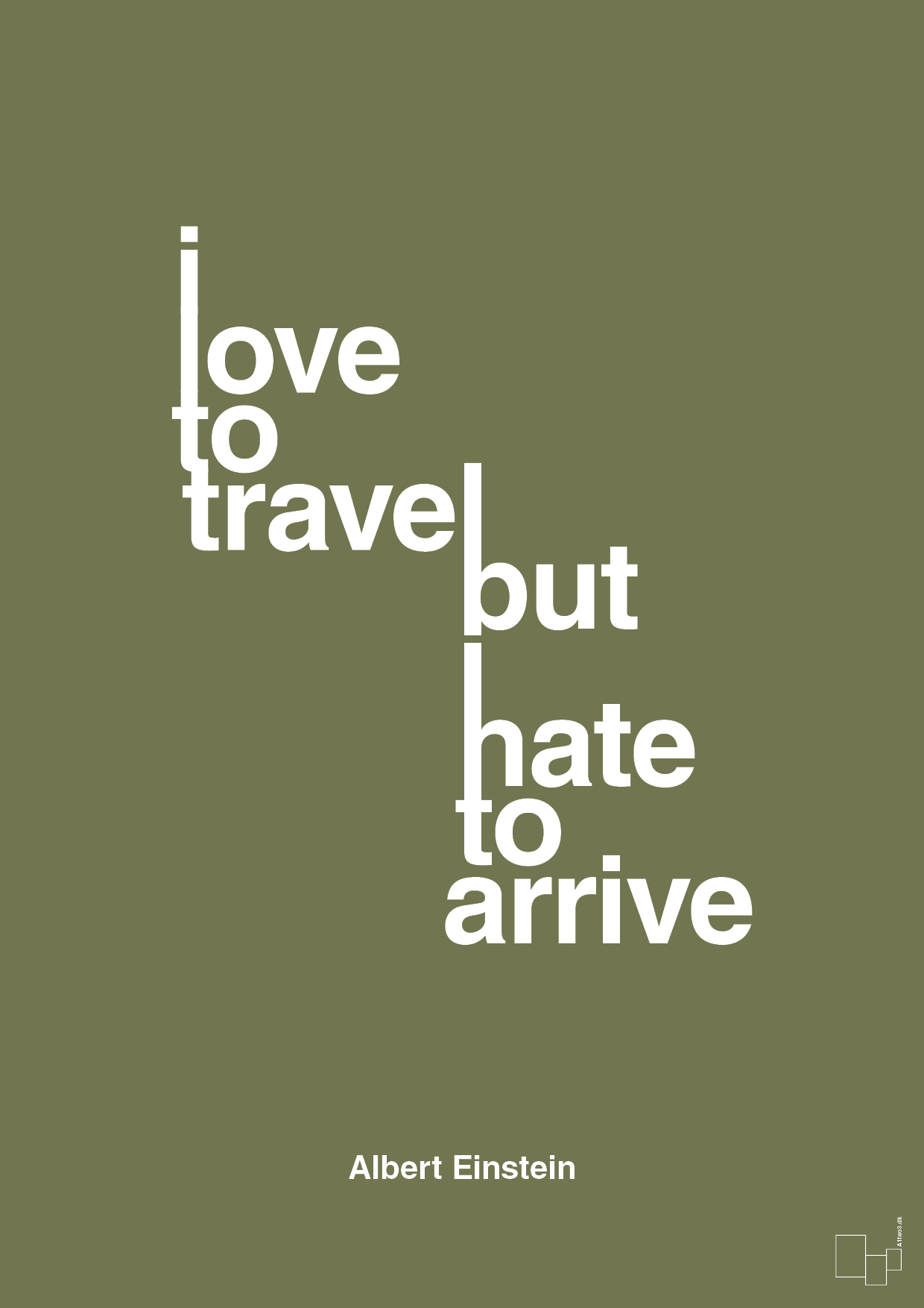 plakat: i love to travel but hate to arrive - secret meadow-Fysiker-A1two3