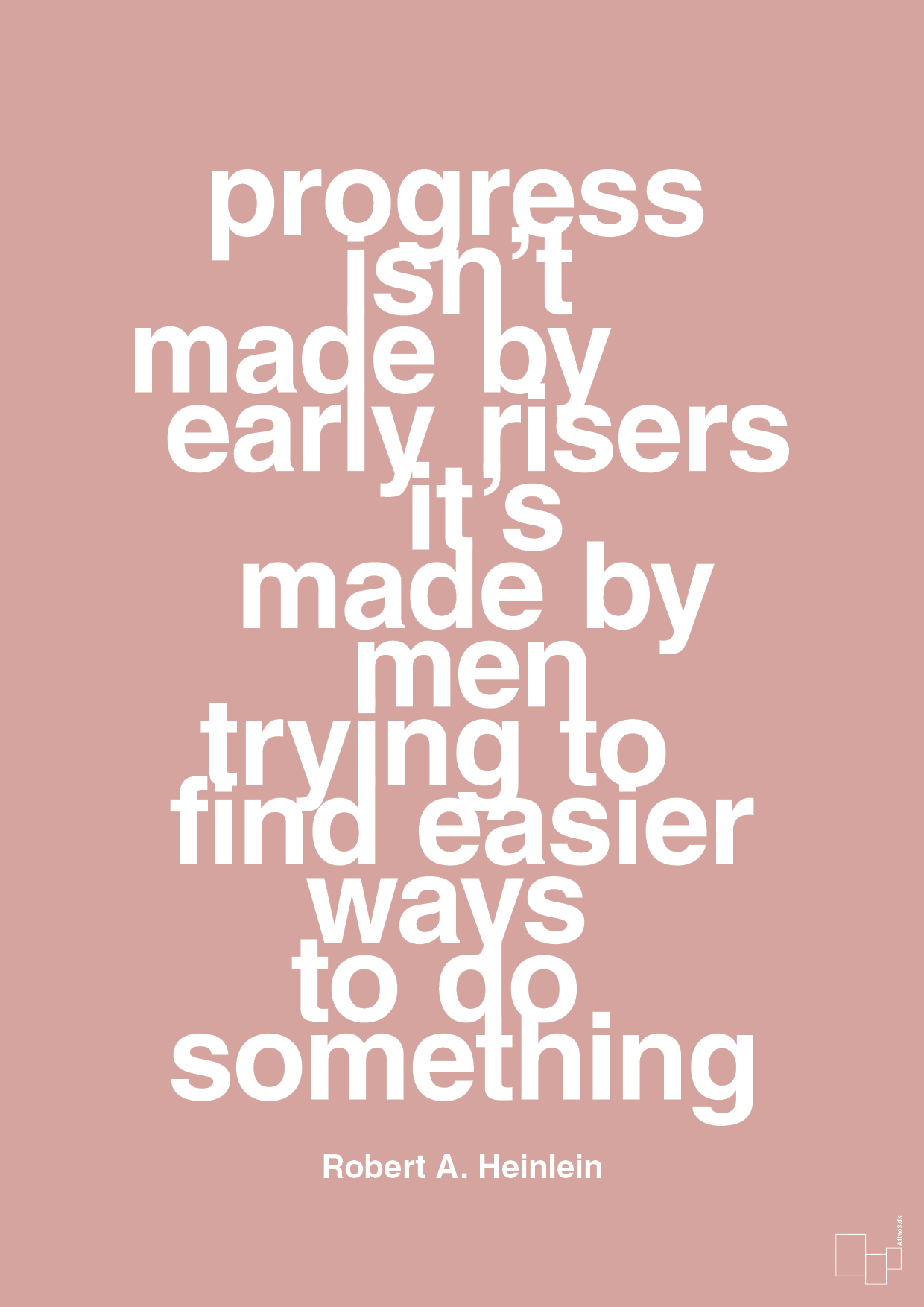 plakat: progress isnt made by early risers - bubble shell-Forfatter-A1two3