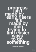 plakat: progress isnt made by early risers - graphic charcoal-Forfatter-A1two3
