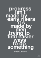 plakat: progress isnt made by early risers - graphic charcoal-Forfatter-A1two3