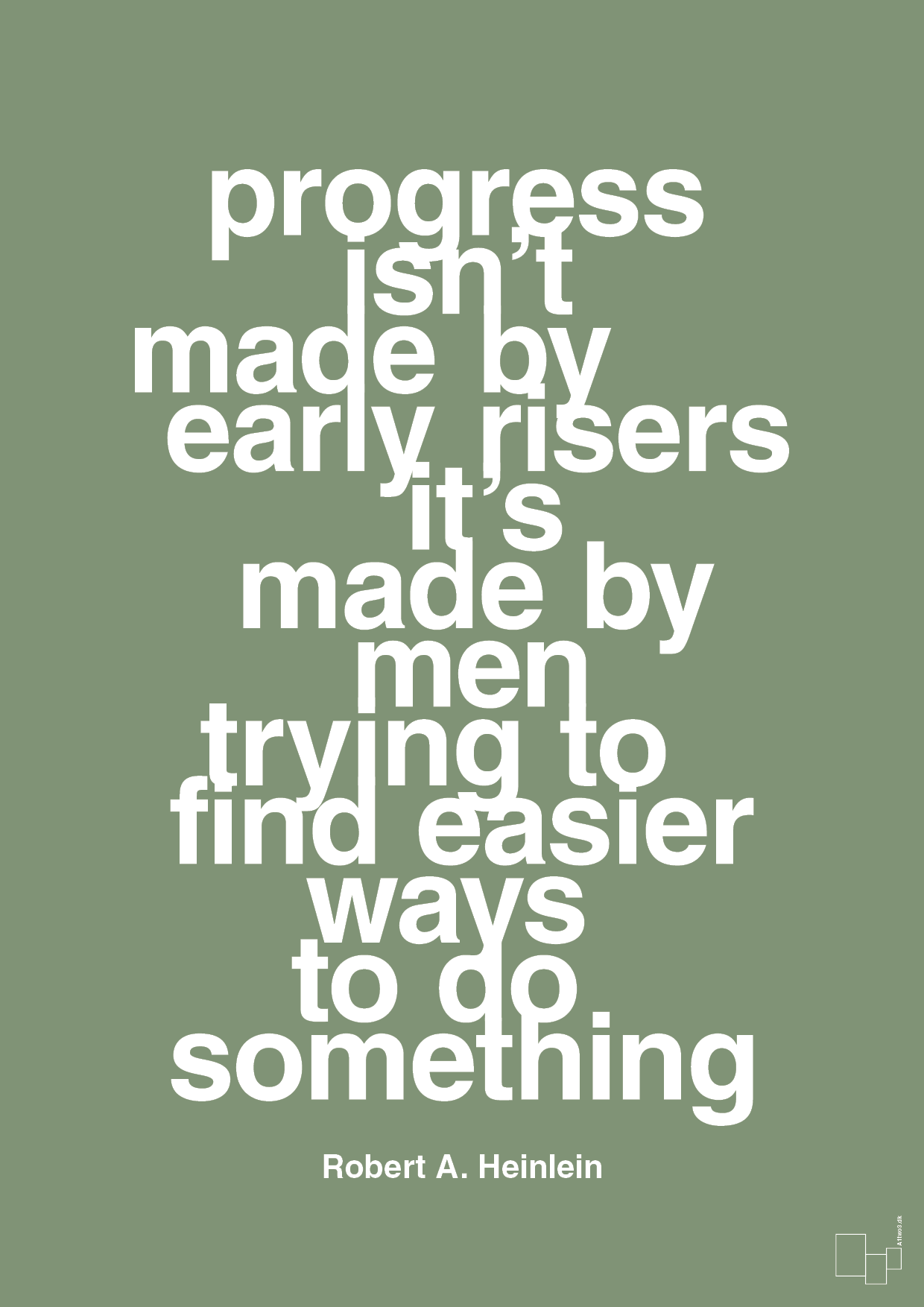 plakat: progress isnt made by early risers - jade-Forfatter-A1two3