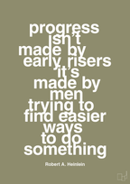 plakat: progress isnt made by early risers - misty forrest-Forfatter-A1two3