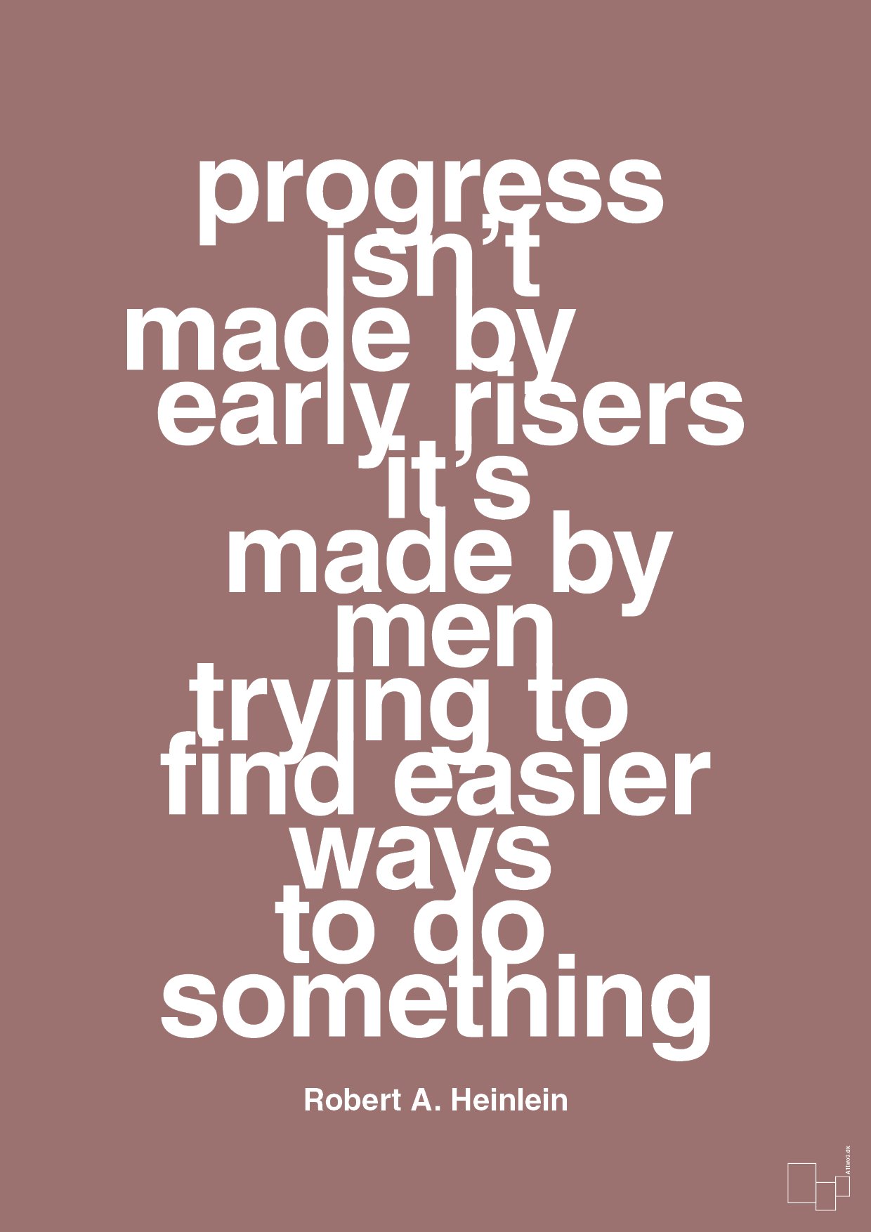 plakat: progress isnt made by early risers - plum-Forfatter-A1two3
