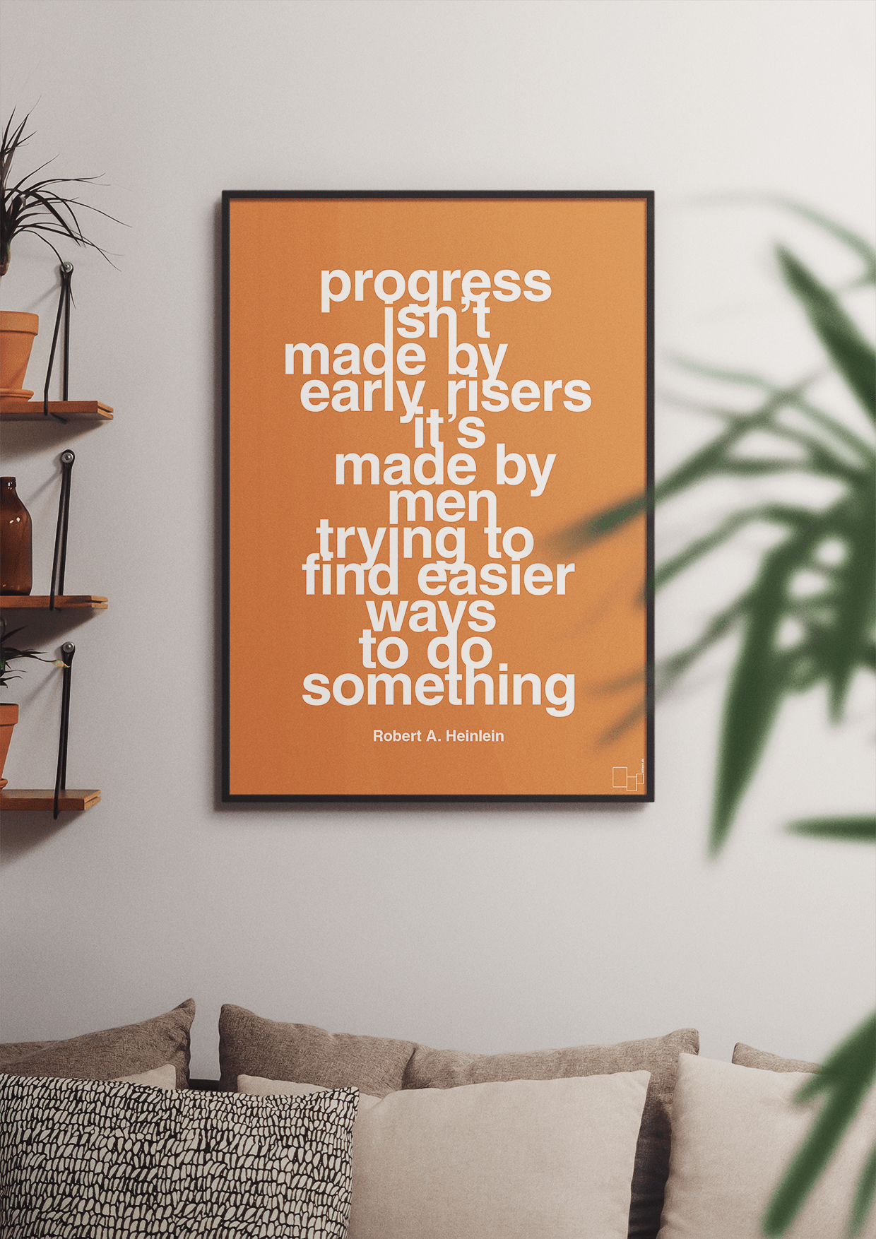 plakat: progress isnt made by early risers - graphic charcoal-Forfatter-A1two3