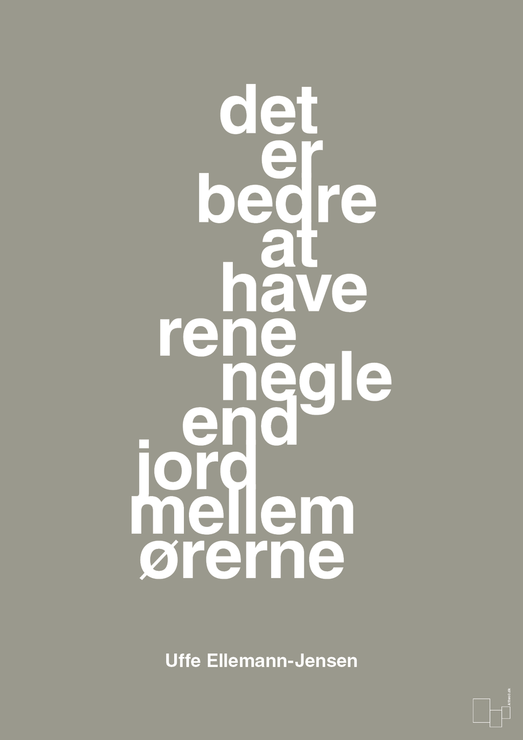 plakat: det er bedre at have rene negle end jord mellem ørerne - battleship gray-Politikker-A1two3
