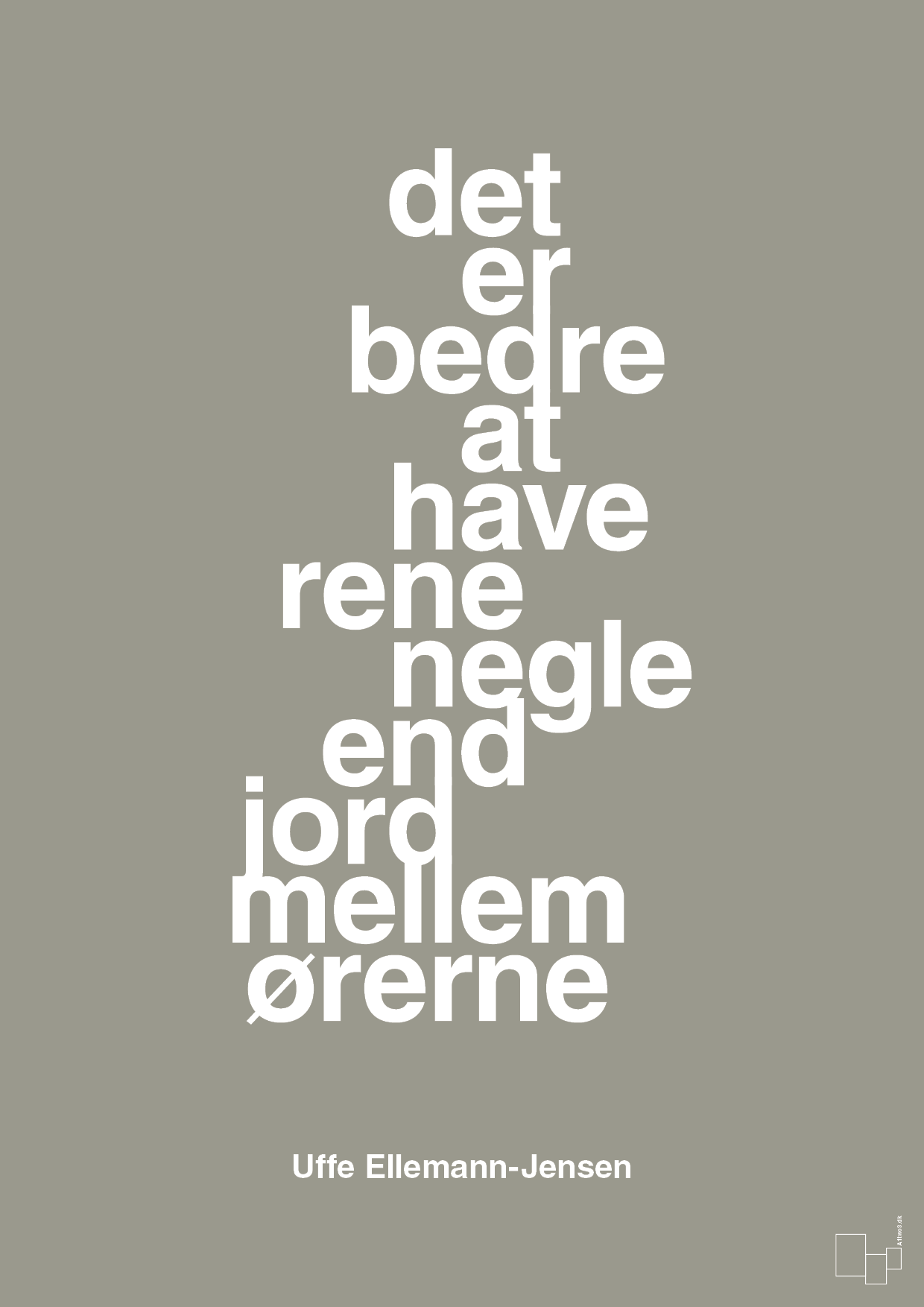 plakat: det er bedre at have rene negle end jord mellem ørerne - battleship gray-Politikker-A1two3
