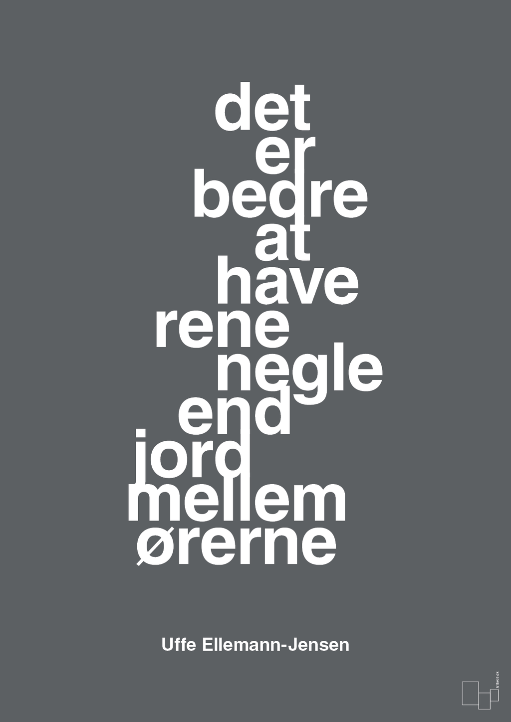 plakat: det er bedre at have rene negle end jord mellem ørerne - graphic charcoal-Politikker-A1two3