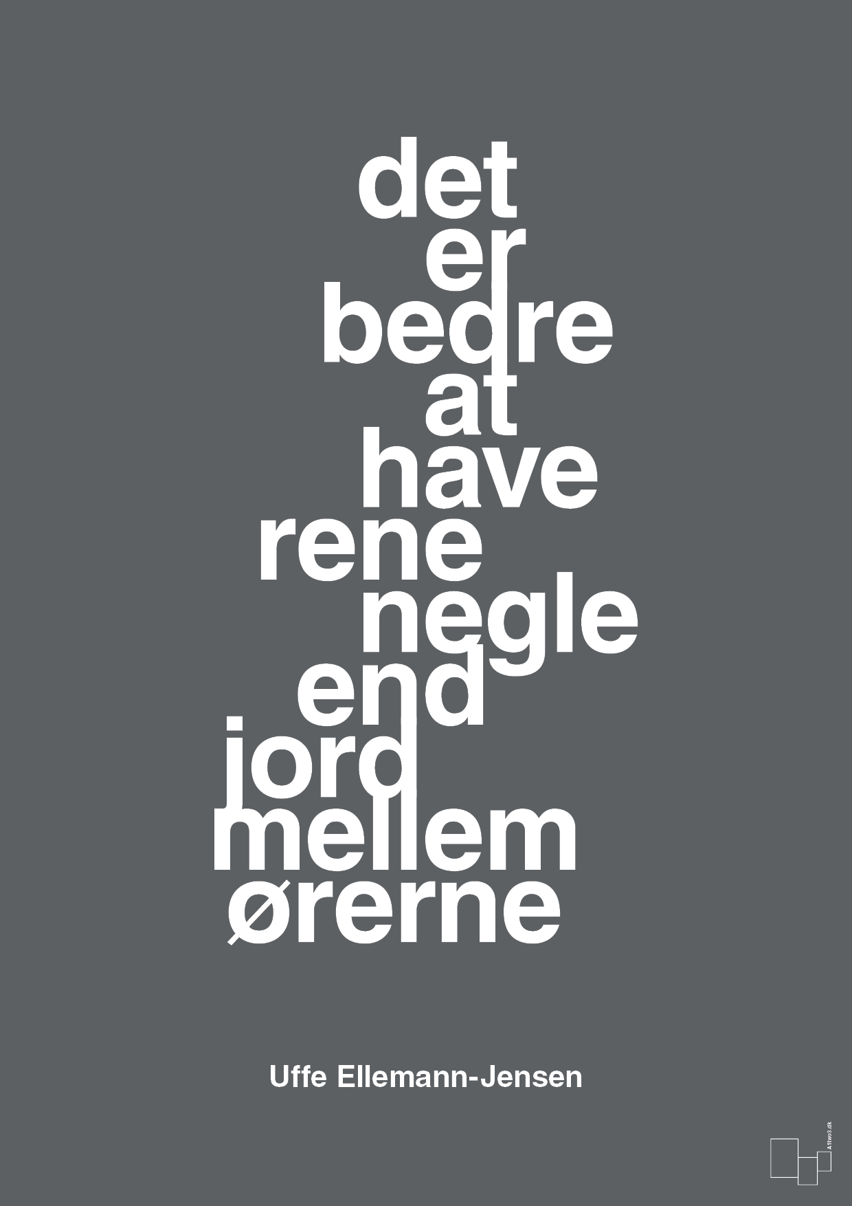 plakat: det er bedre at have rene negle end jord mellem ørerne - graphic charcoal-Politikker-A1two3