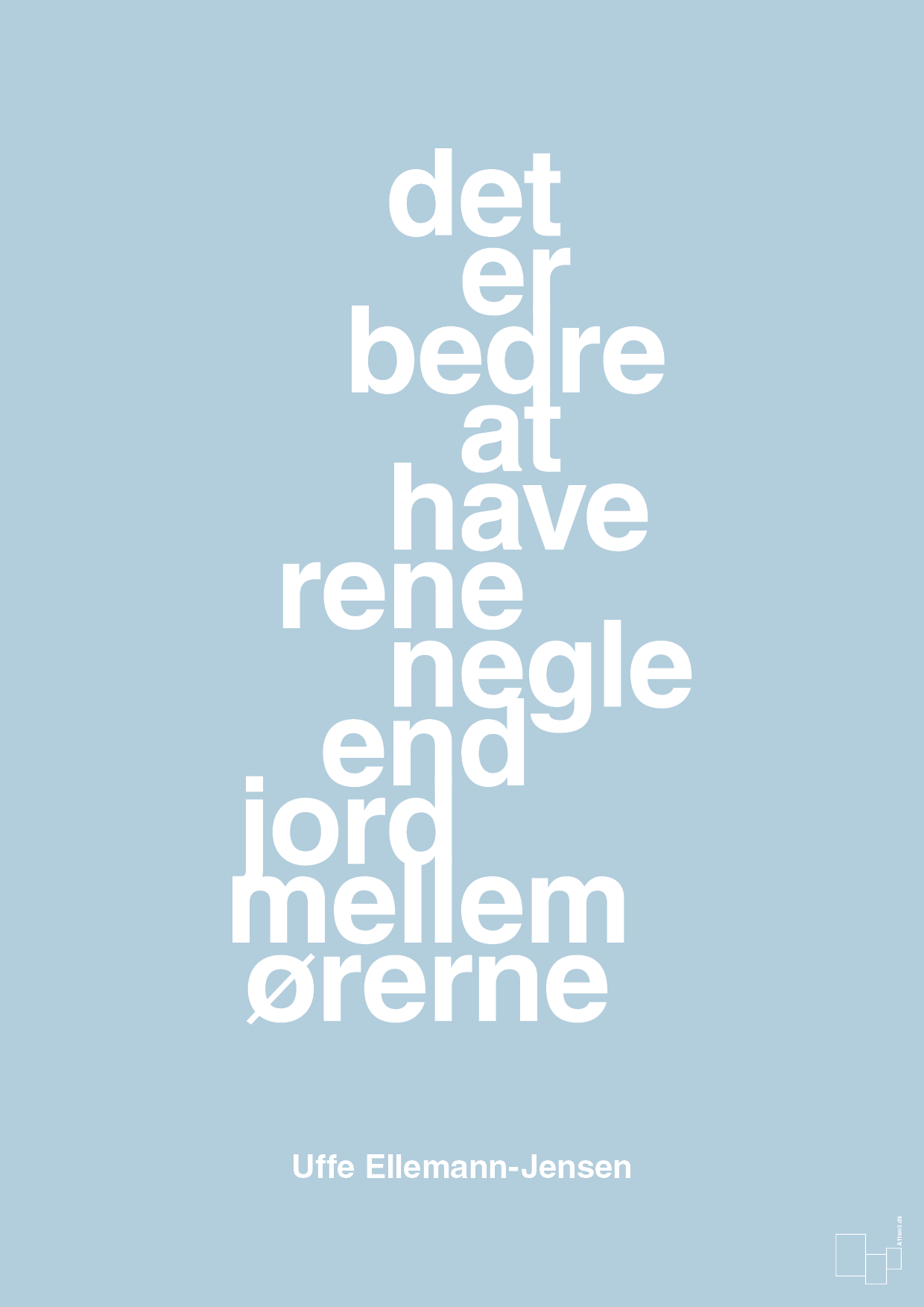 plakat: det er bedre at have rene negle end jord mellem ørerne - heavenly blue-Politikker-A1two3