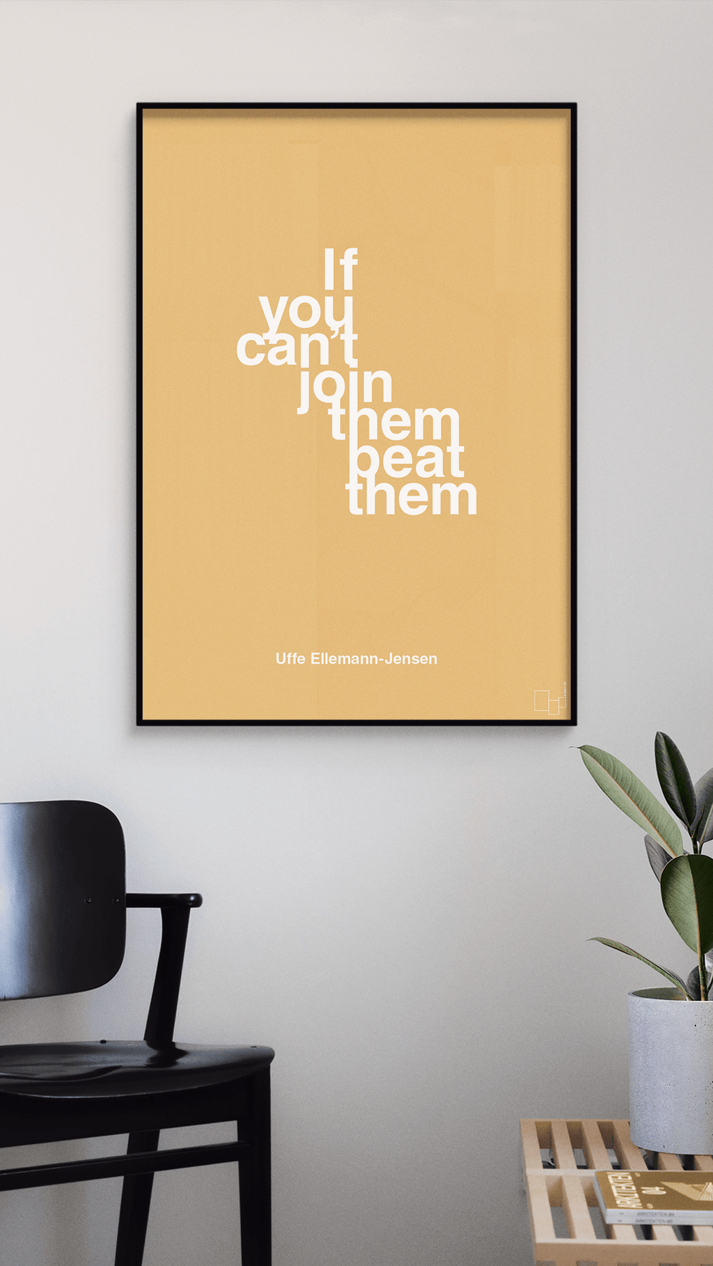 plakat: if you cant join them beat them - graphic charcoal-Politikker-A1two3