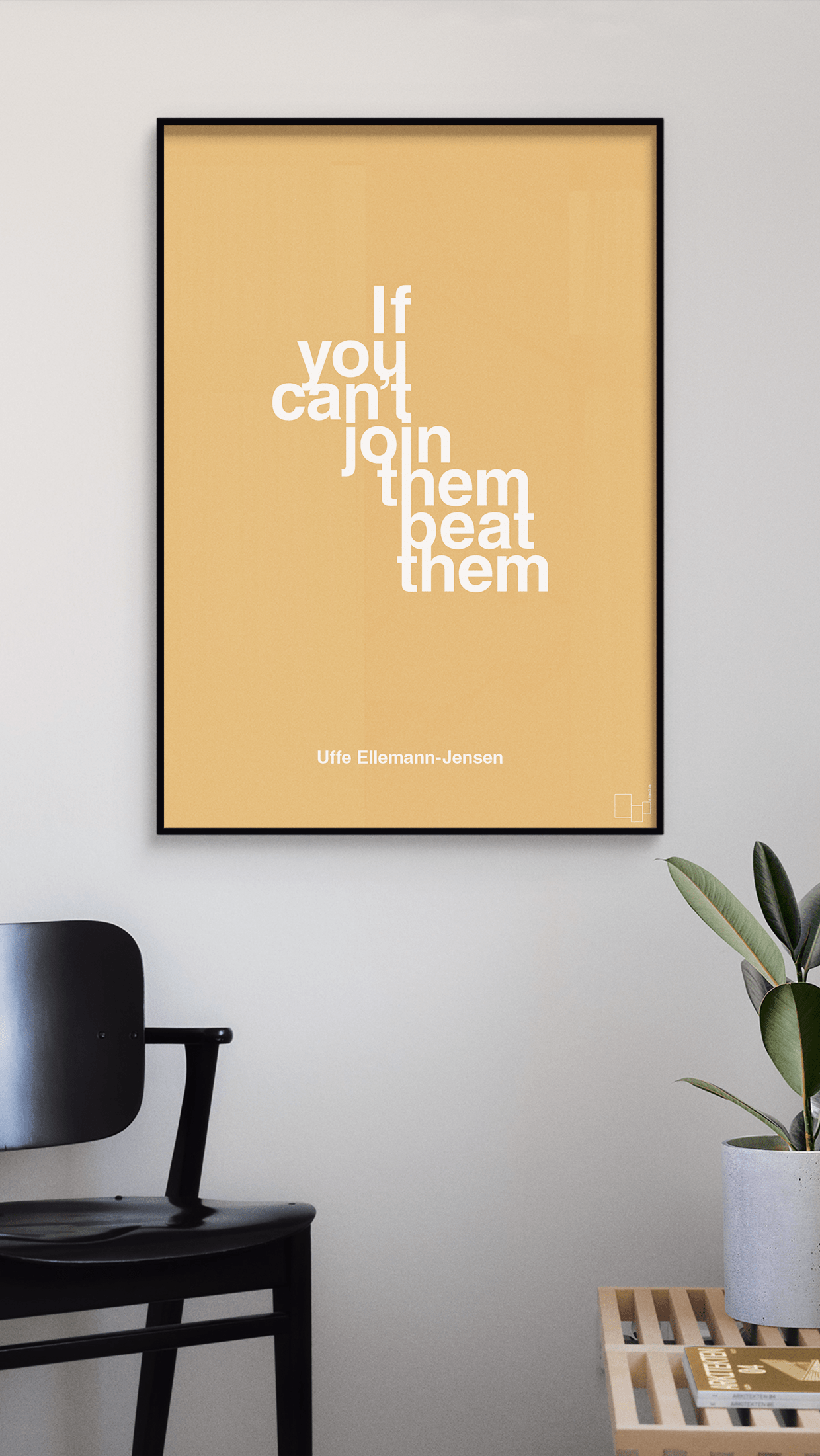 plakat: if you cant join them beat them - graphic charcoal-Politikker-A1two3