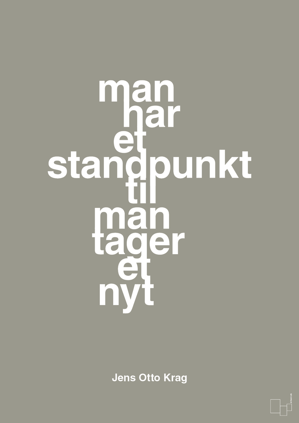 plakat: man har et standpunkt til man tager et nyt - battleship gray-Politikker-A1two3