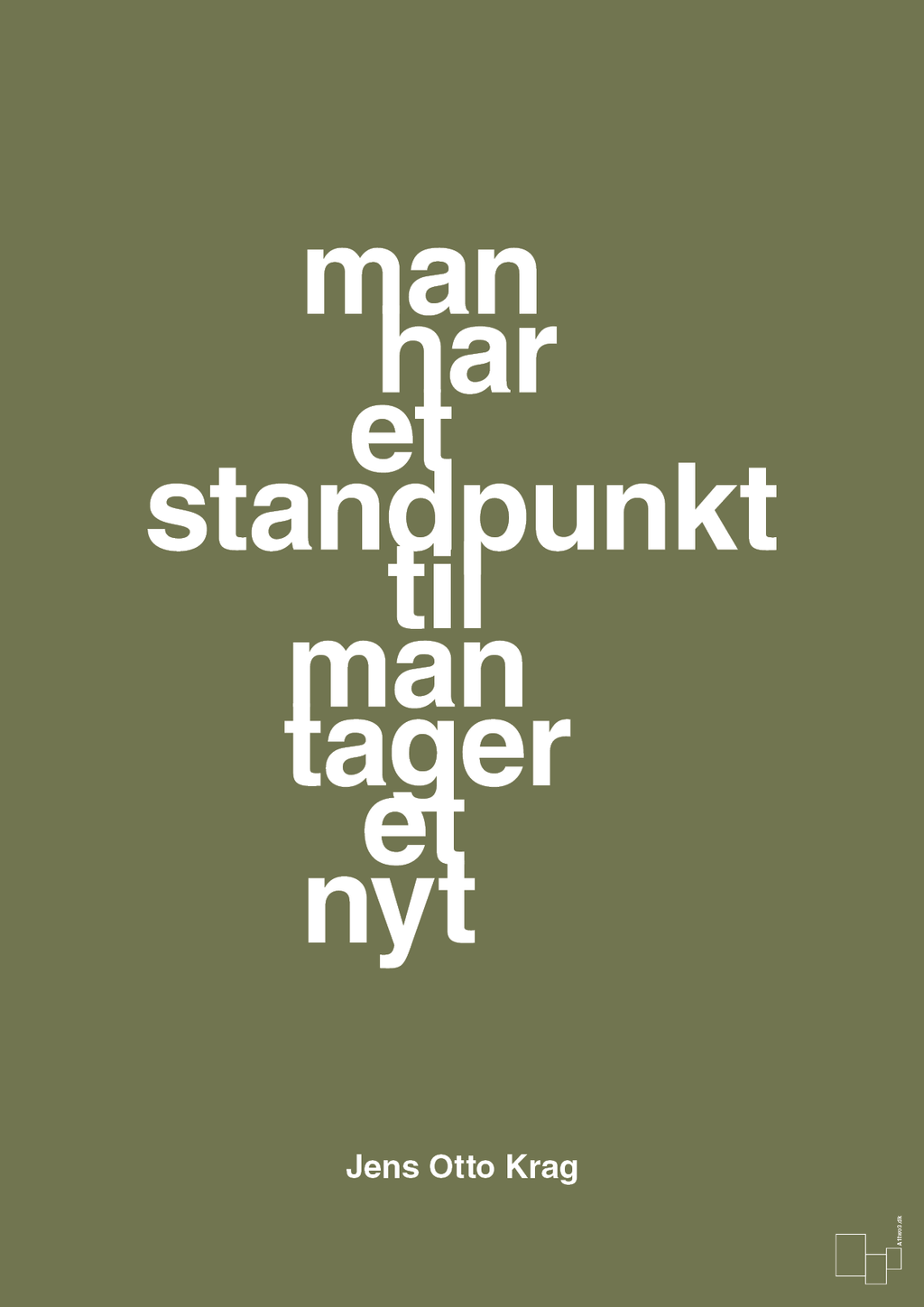 plakat: man har et standpunkt til man tager et nyt - secret meadow-Politikker-A1two3