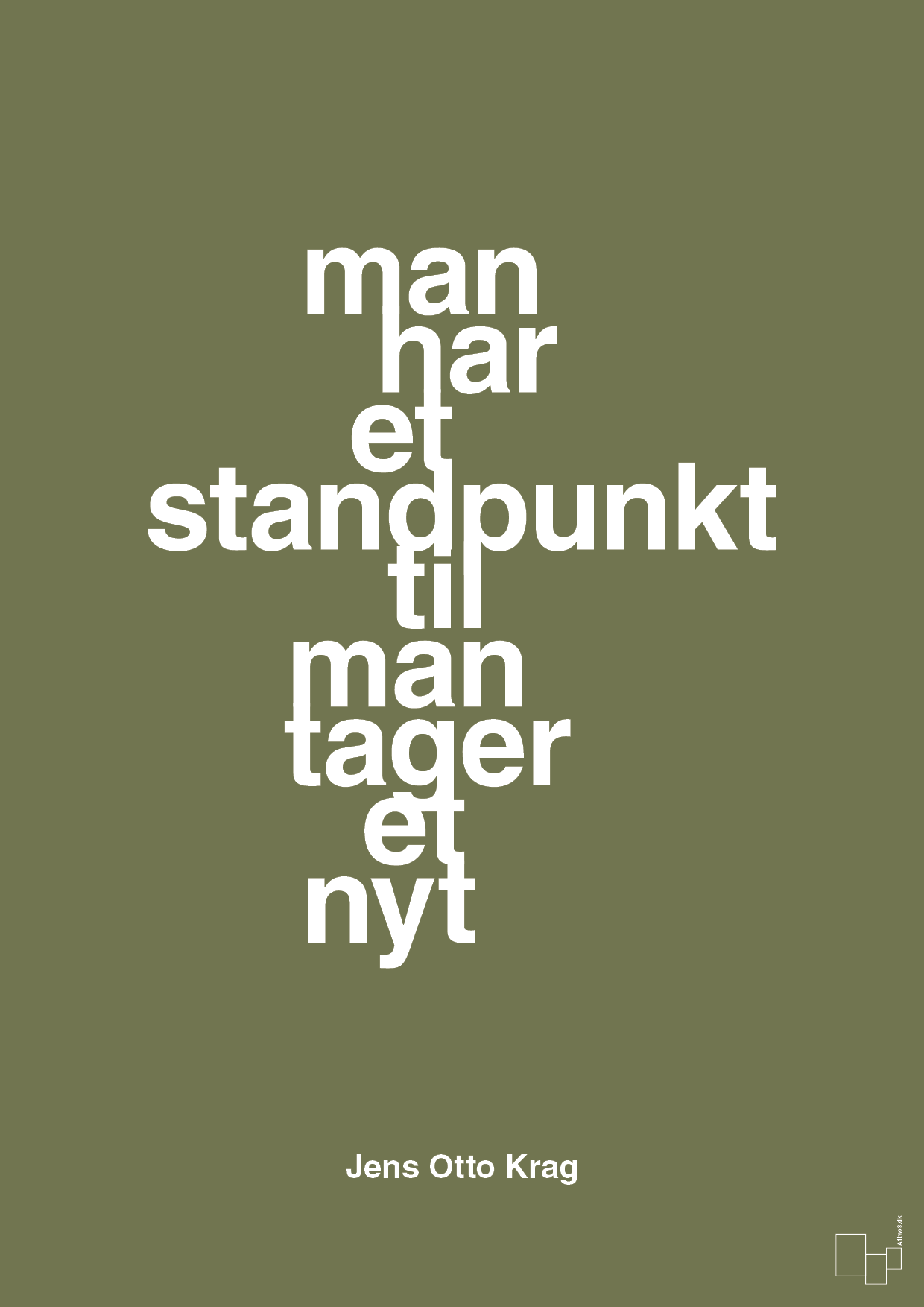 plakat: man har et standpunkt til man tager et nyt - secret meadow-Politikker-A1two3