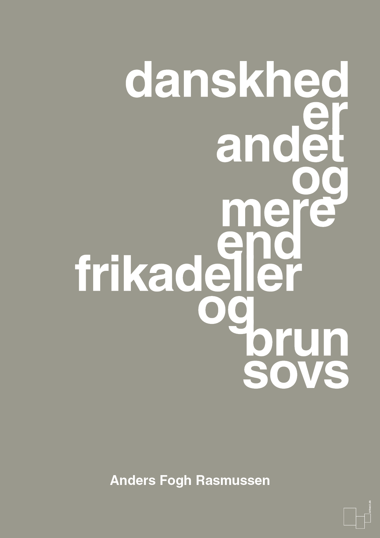 plakat: danskhed er andet og mere end frikadeller og brun sovs - battleship gray-Politikker-A1two3