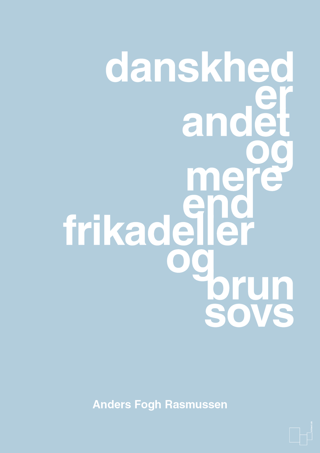 plakat: danskhed er andet og mere end frikadeller og brun sovs - heavenly blue-Politikker-A1two3