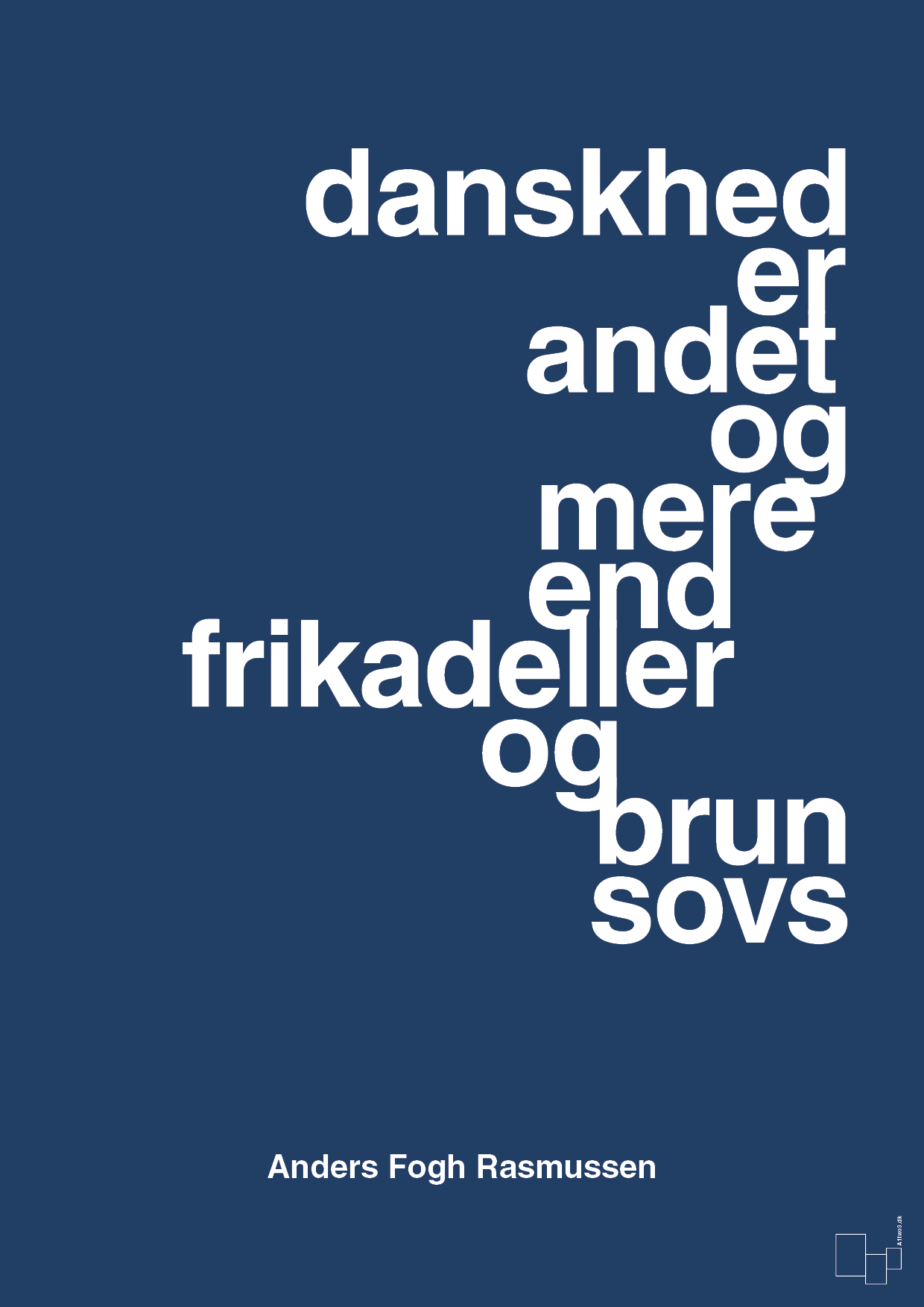 plakat: danskhed er andet og mere end frikadeller og brun sovs - lapis blue-Politikker-A1two3