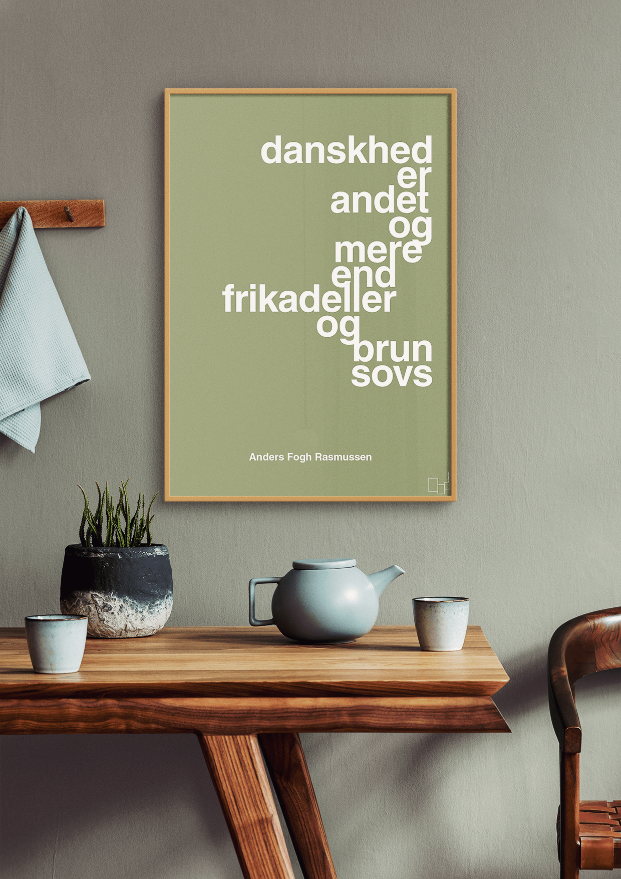 plakat: danskhed er andet og mere end frikadeller og brun sovs - graphic charcoal-Politikker-A1two3