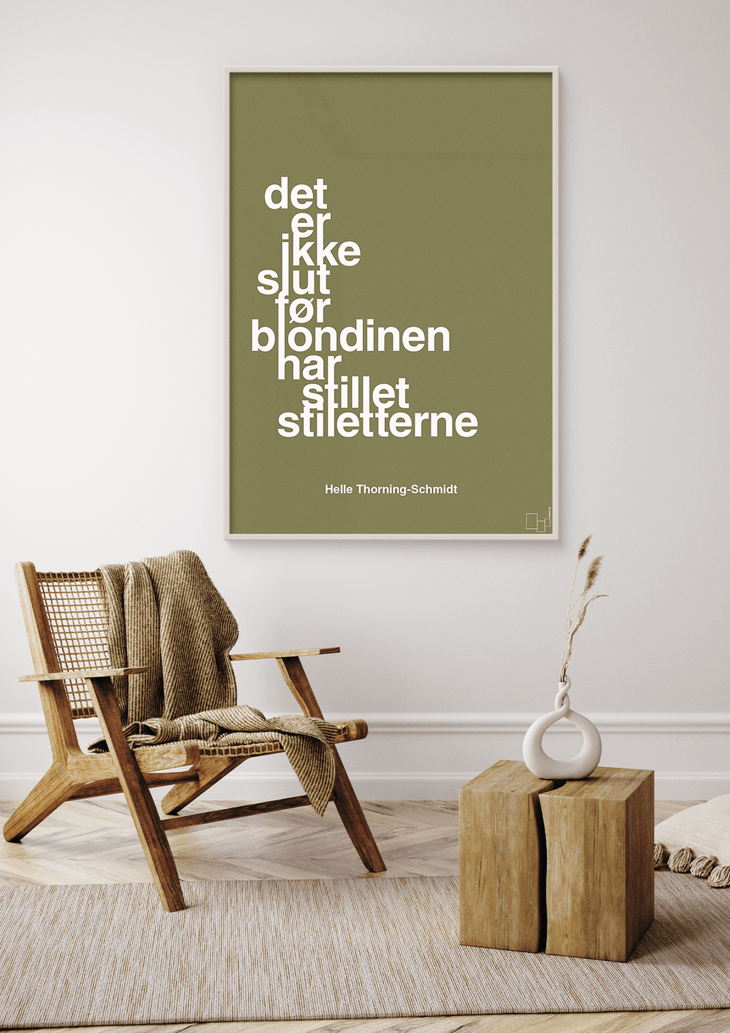 plakat: det er ikke slut før blondinen har stillet stiletterne - graphic charcoal-Politikker-A1two3