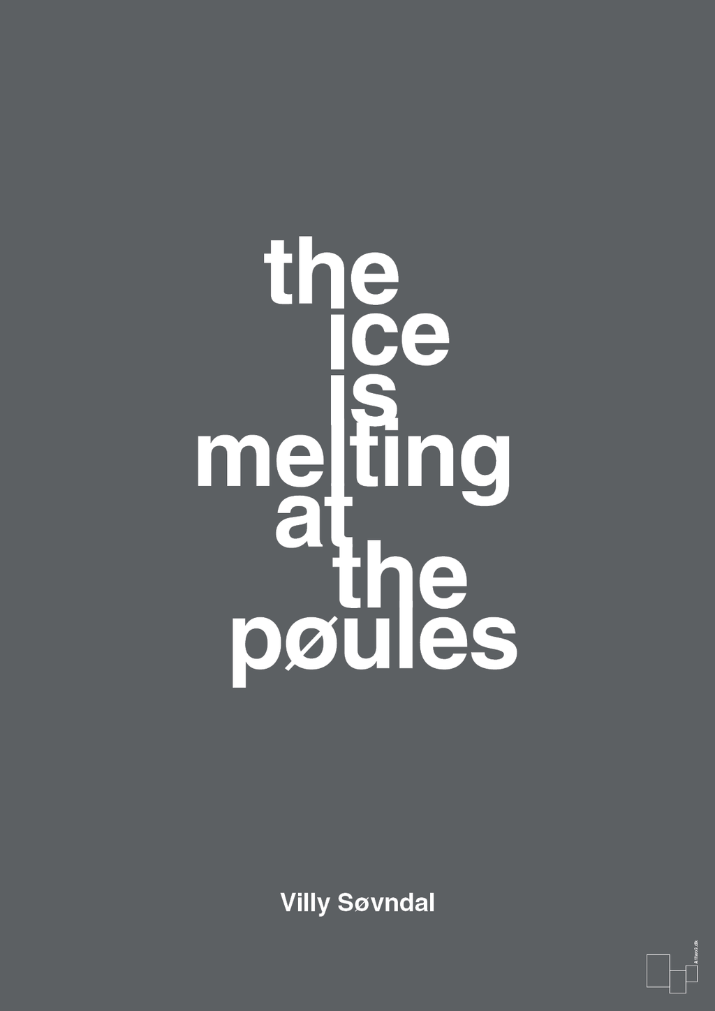 plakat: the ice is melting at the pøules - graphic charcoal-Politikker-A1two3