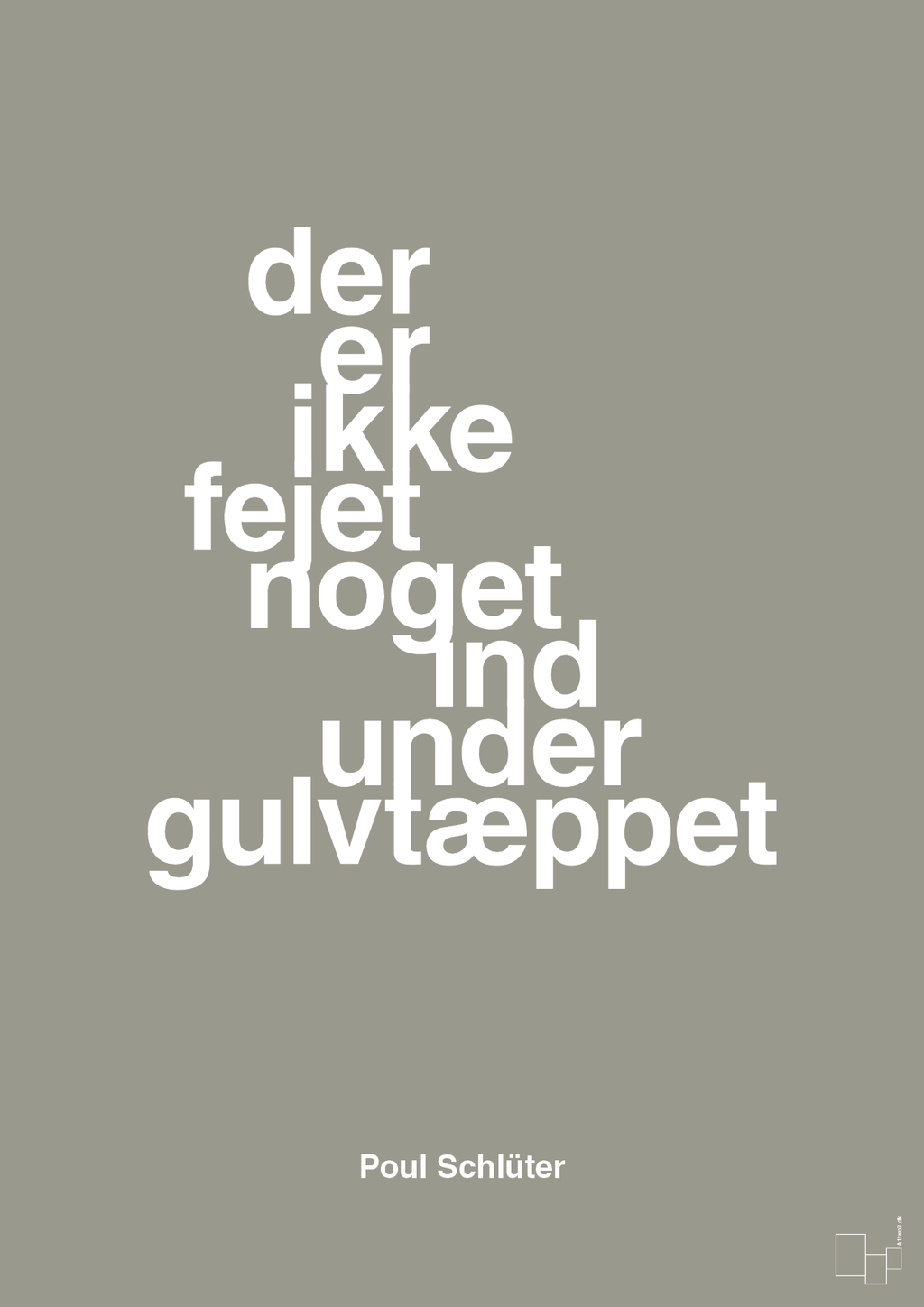 plakat: der er ikke fejet noget ind under gulvtæppet - battleship gray-Politikker-A1two3