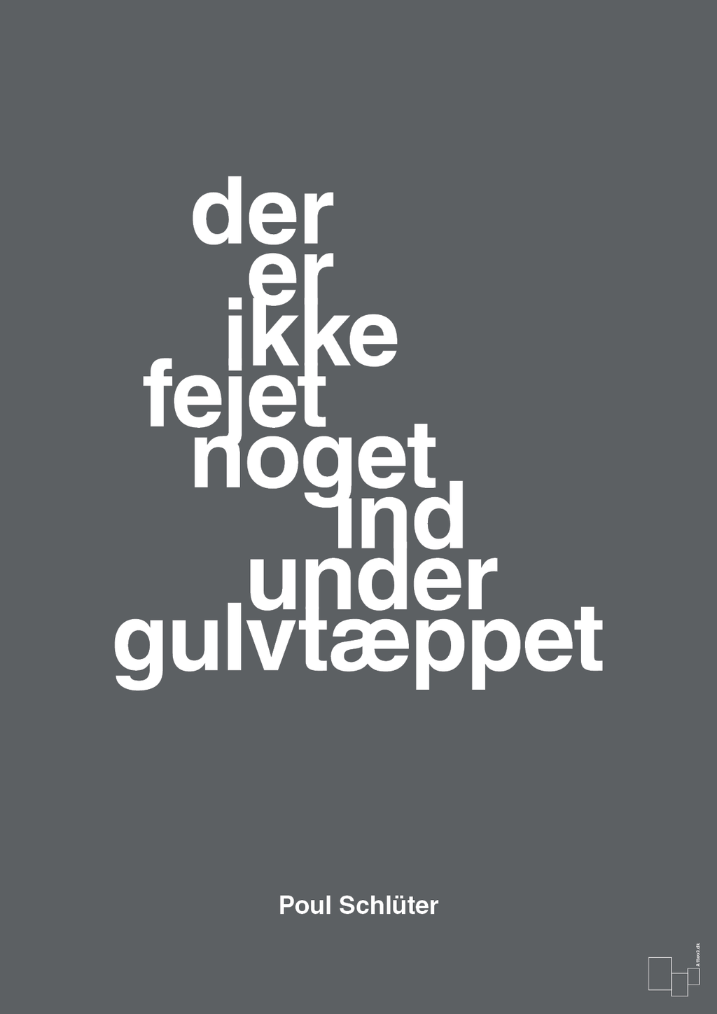 plakat: der er ikke fejet noget ind under gulvtæppet - graphic charcoal-Politikker-A1two3