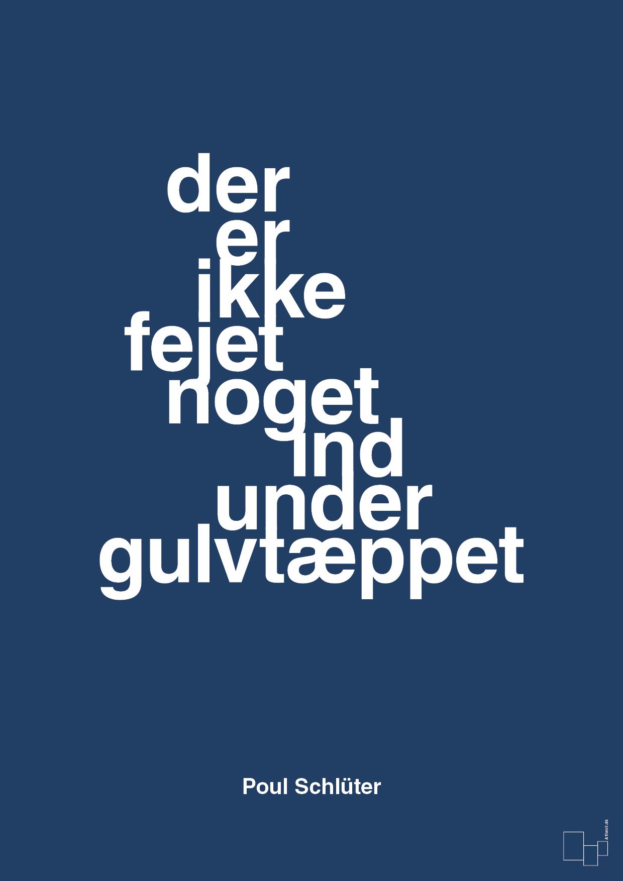 plakat: der er ikke fejet noget ind under gulvtæppet - lapis blue-Politikker-A1two3