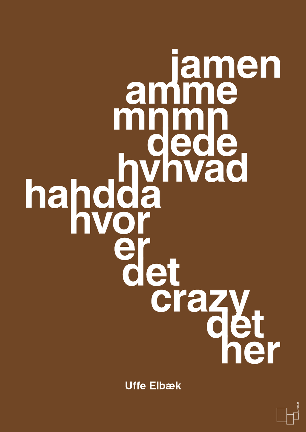 plakat: hvor er det crazy det her - dark brown-Politikker-A1two3