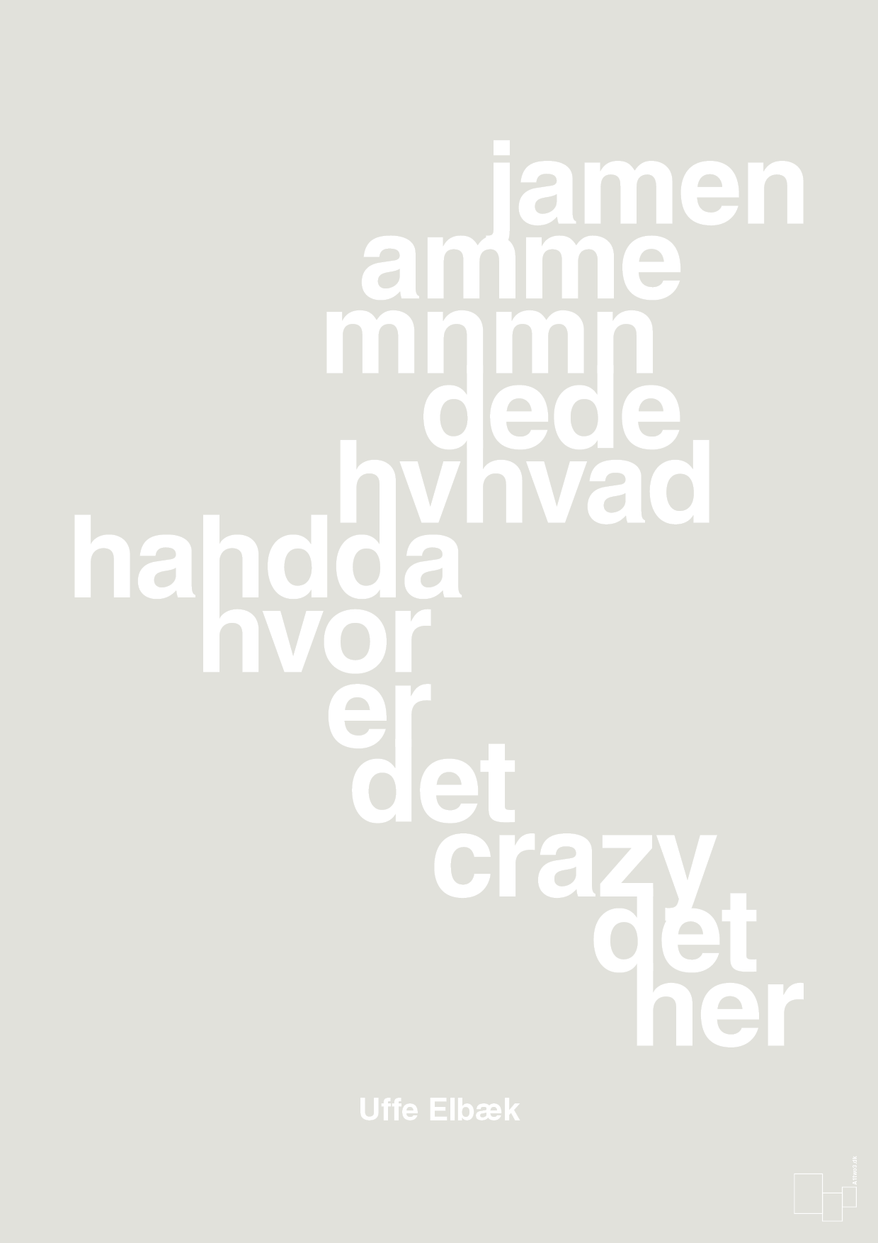 plakat: hvor er det crazy det her - painters white-Politikker-A1two3