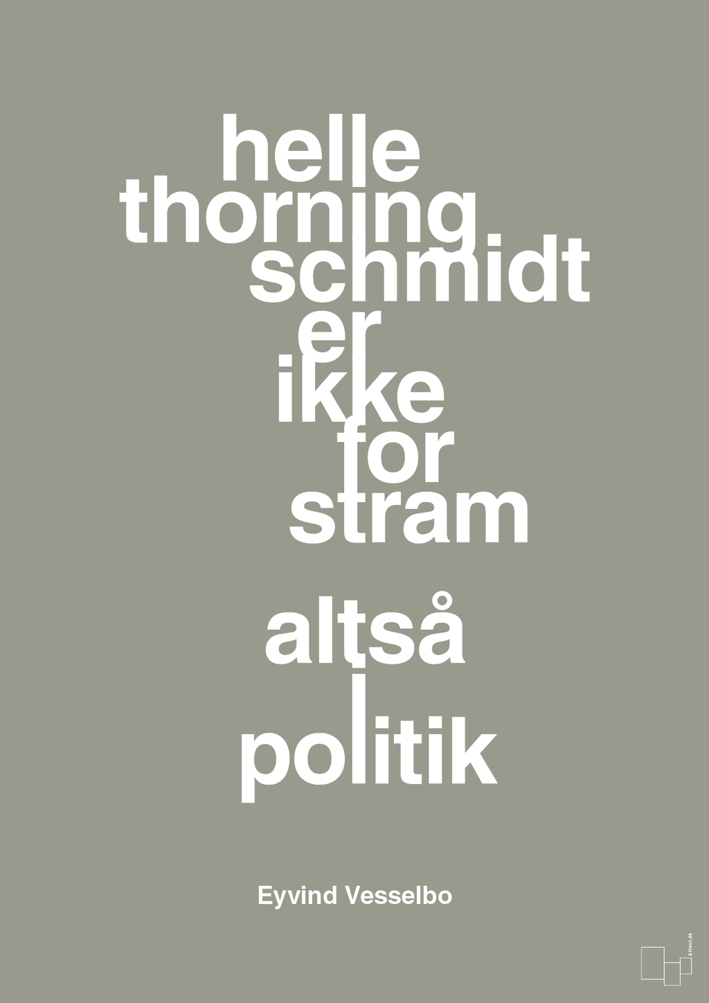 plakat: helle er ikke for stram - battleship gray-Politikker-A1two3
