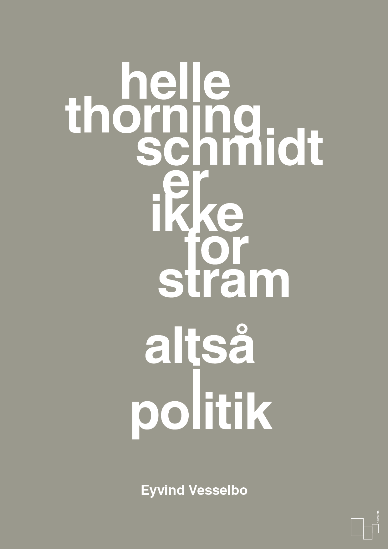 plakat: helle er ikke for stram - battleship gray-Politikker-A1two3