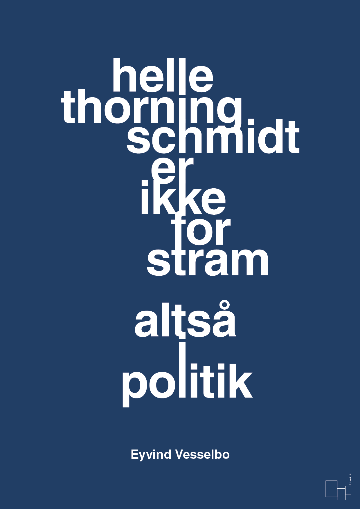 plakat: helle er ikke for stram - lapis blue-Politikker-A1two3