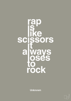plakat: rap is like scissors it always loses to rock - battleship gray-Unknown-A1two3