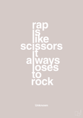 plakat: rap is like scissors it always loses to rock - broken beige-Unknown-A1two3