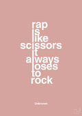 plakat: rap is like scissors it always loses to rock - bubble shell-Unknown-A1two3