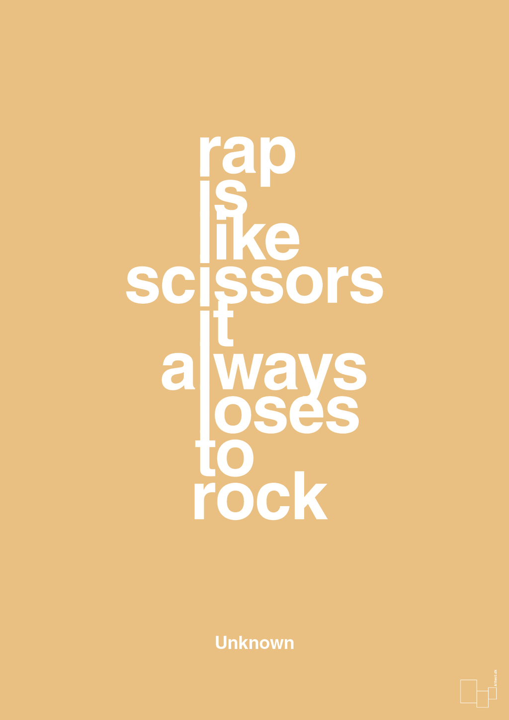 plakat: rap is like scissors it always loses to rock - charismatic-Unknown-A1two3