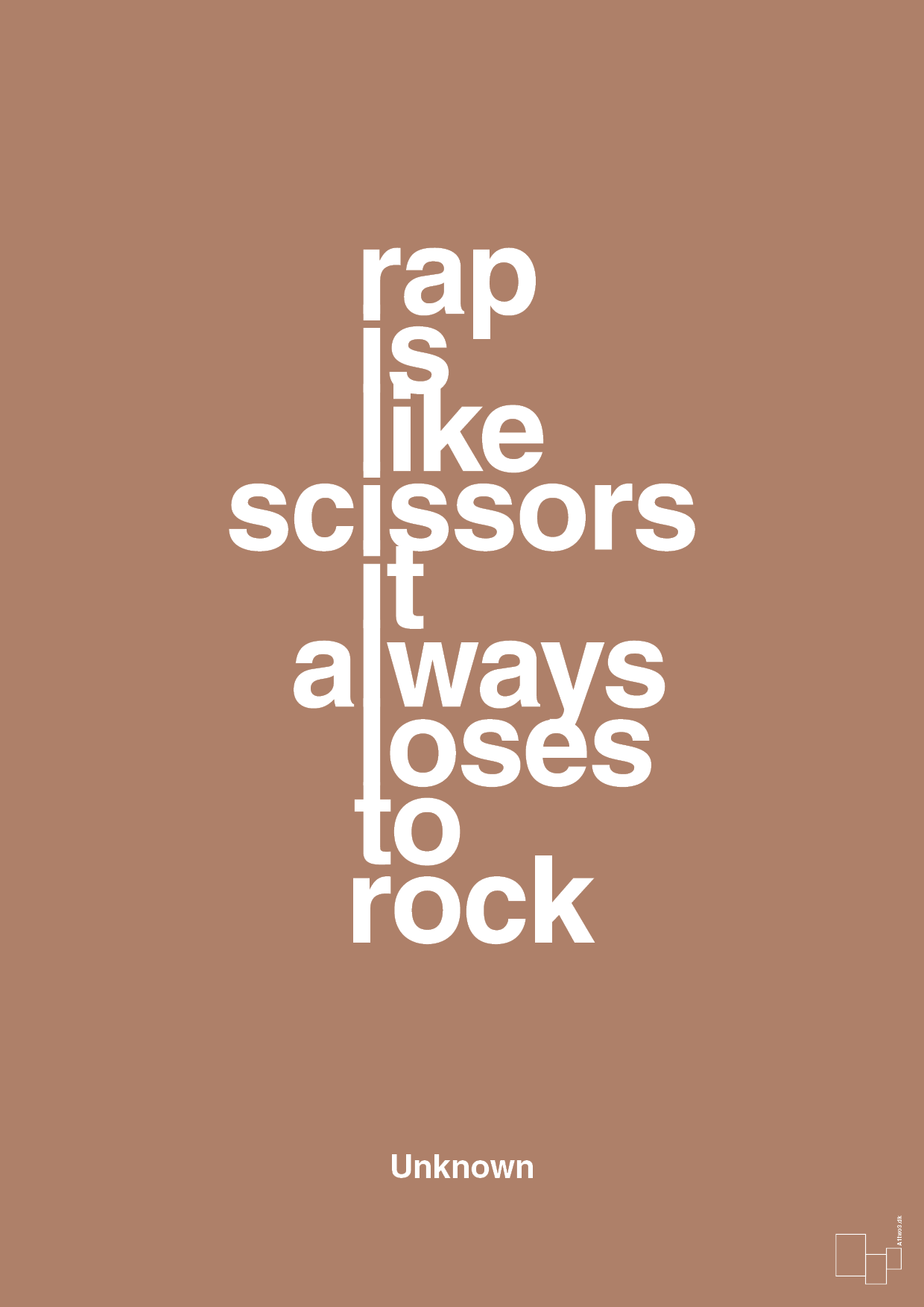 plakat: rap is like scissors it always loses to rock - cider spice-Unknown-A1two3
