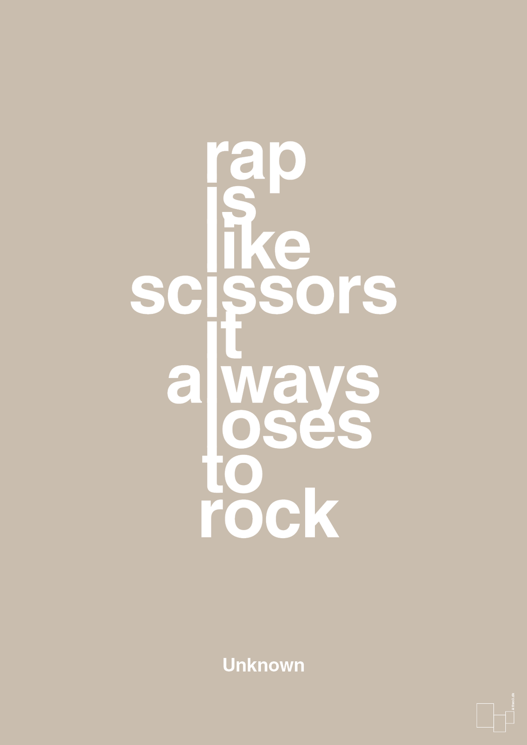 plakat: rap is like scissors it always loses to rock - creamy mushroom-Unknown-A1two3