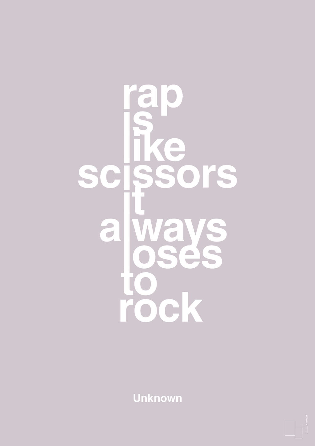 plakat: rap is like scissors it always loses to rock - dusty lilac-Unknown-A1two3