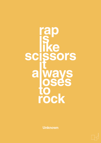 plakat: rap is like scissors it always loses to rock